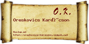 Oreskovics Karácson névjegykártya